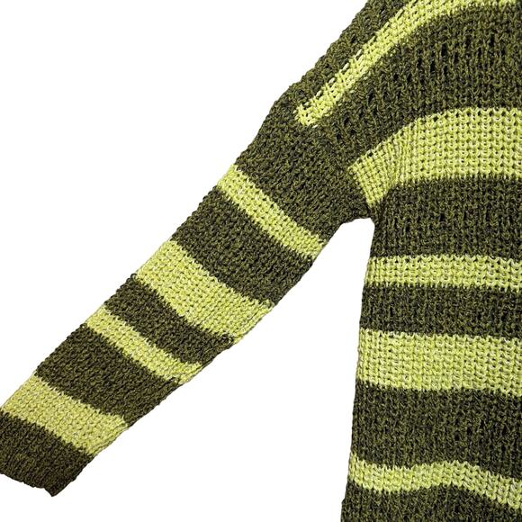 Pôles Maison Montagut Knit Cardigan Sweater Women’s Size Small Green Striped - Picture 4 of 8